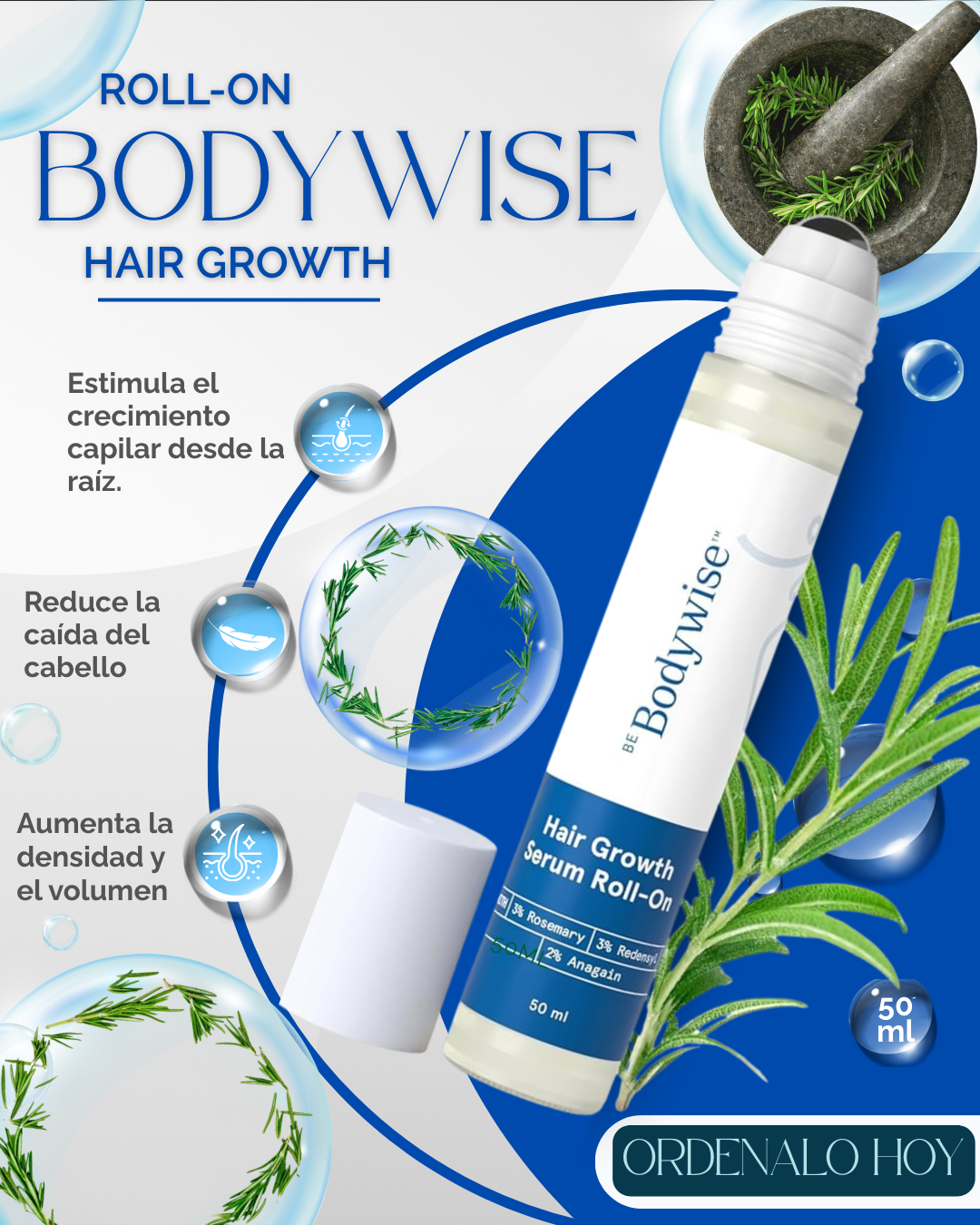BodyWise Roll-On | Vuelve a tener cabello abundante