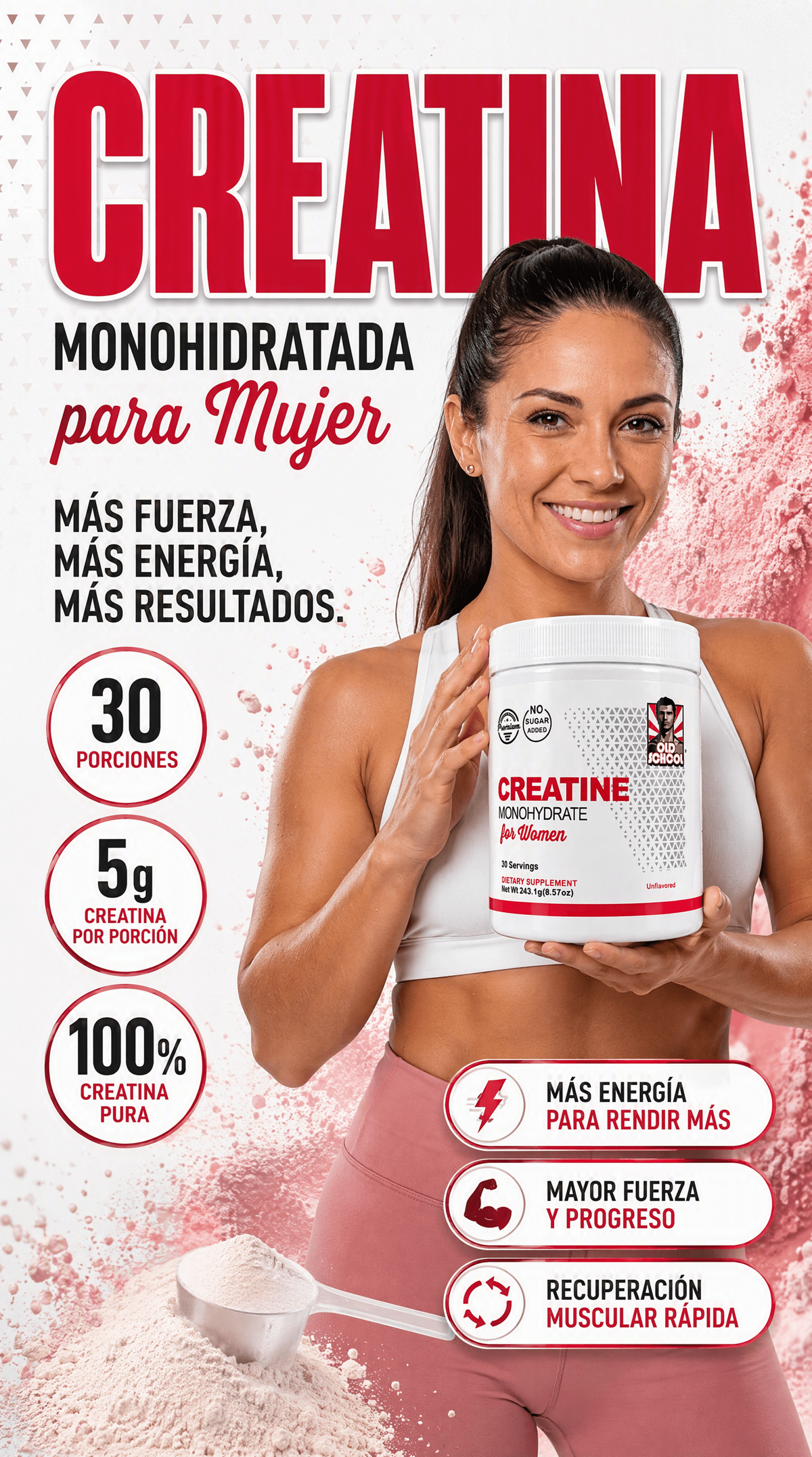 Creatina para mujer old school